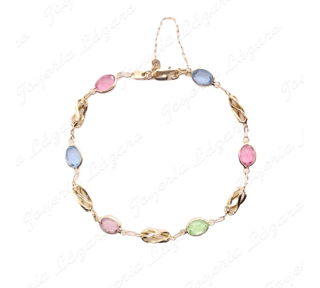 PULSERA ORO 18KT OCASION CIRCOS OVAL TUTTIFRUTTI                                                    