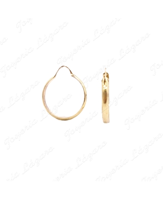 PEND. AROS ORO 18KT SEMINUEVOS 1/2 CAÑA 3MM,21MM INT.                                               