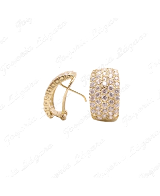 PEND. ORO 18KT SEMINUEVOS CURVOS PAVE CIRCONITAS C. OMEGA                                           