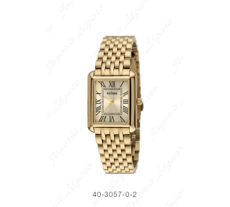 POTENS RELOJ SRA. RECTANGULAR DORADO DISEÑO CART. COLEC. PARIS