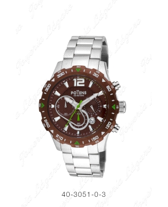 POTENS RELOJ CABALLERO ESF+BISEL MARRON, CRONO100M COLEC. MUNICH