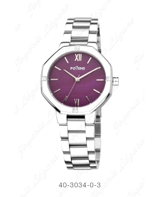 POTENS RELOJ SRA. CAJA PRISMA ESF. MORADA COLEC. NEW YORK