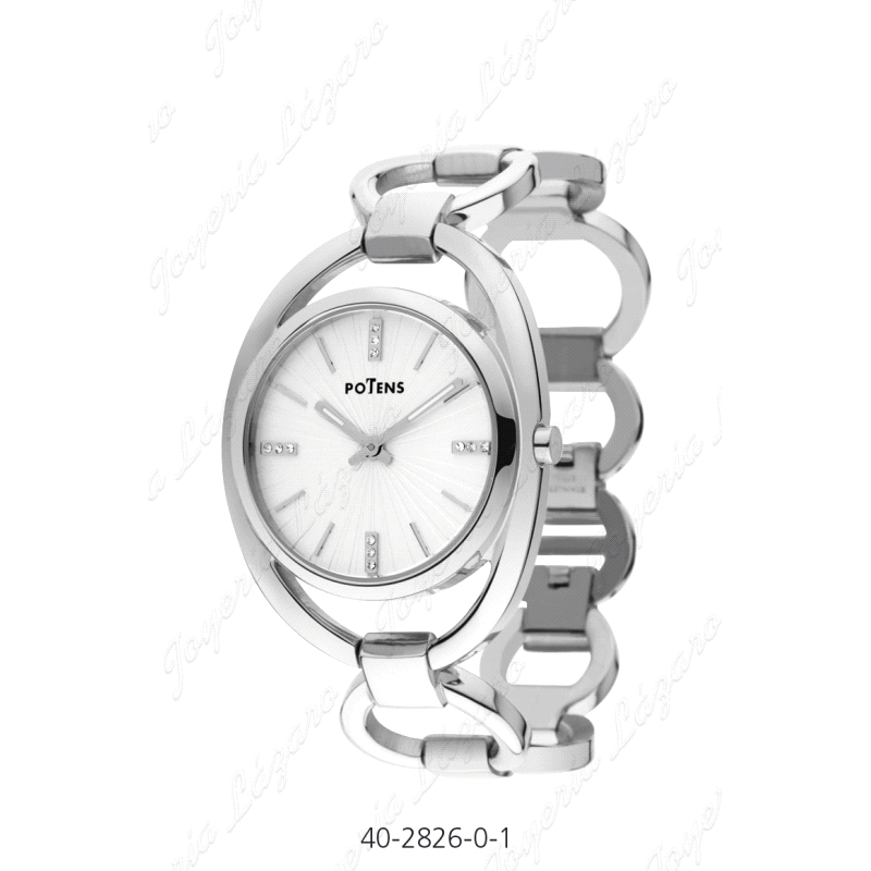 POTENS RELOJ SRA. COLEC. PARIS, ARMIS ESLABONES ESF. BLANCA CIRCOS                                  