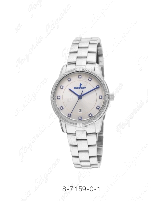 NOWLEY RELOJ CHIC ACERO SEÑORA BISEL TRENZADO + CIRCONITAS                                          