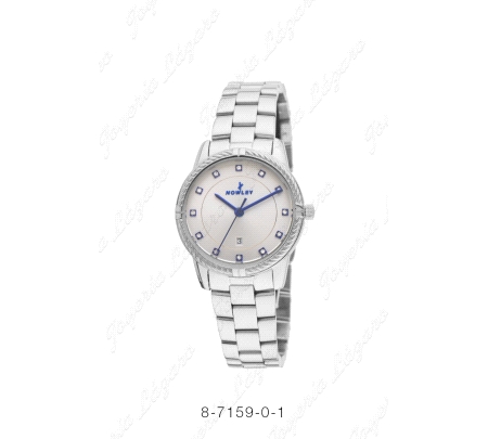NOWLEY RELOJ CHIC ACERO SEÑORA BISEL TRENZADO + CIRCONITAS                                          