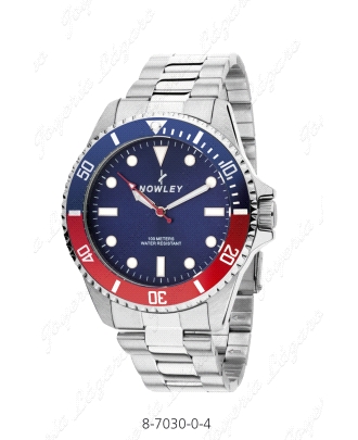 NOWLEY RELOJ ACERO CABALLERO VISEL AZUL/ROJO ESFERA AZUL                                            