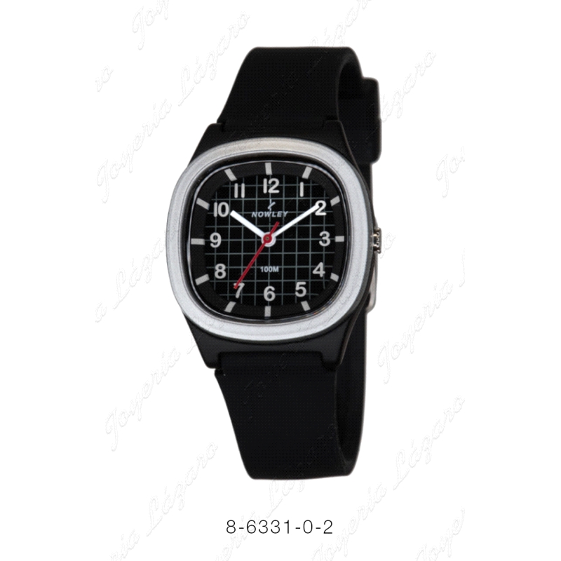 NOWLEY RELOJ RACIN ANALOGICO ESFERA NGRA. CORREA SILICON, NGRA.                                     
