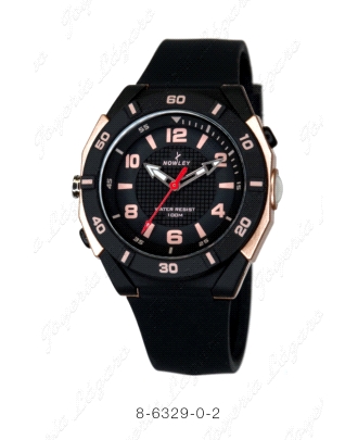 NOWLEY RELOJ RACING ANALOGICO LUZ+LINTERNA CORREA SILICONA NEGRA                                    