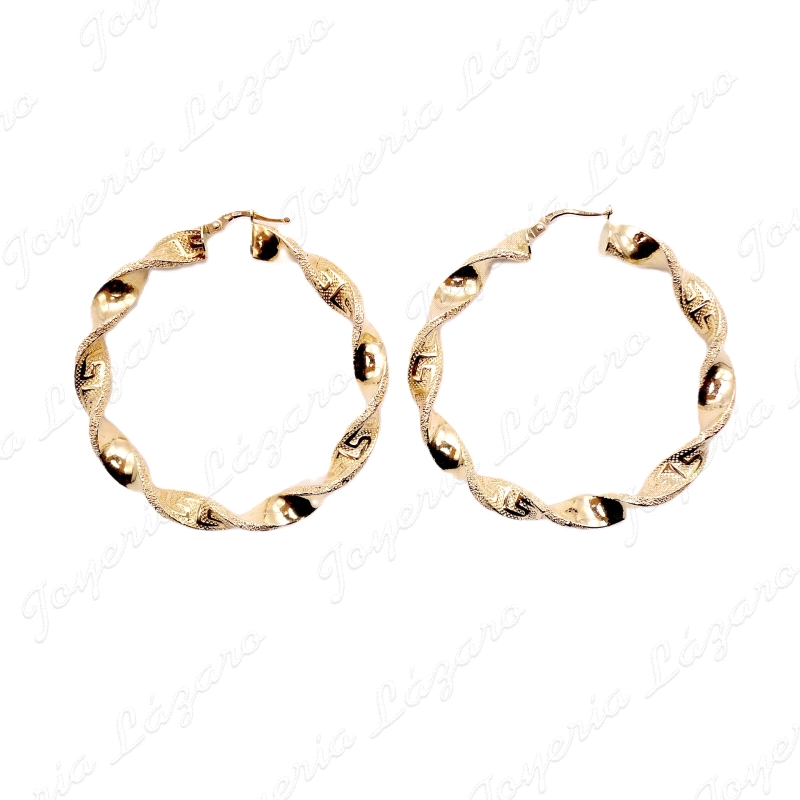 PEND. AROS ORO 18KT OCASION 7MMX43 INT RIZO+GRECA                                                   