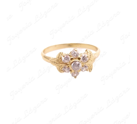 SORTIJA ORO 18 KTS ROSETON 7 CIRCOS