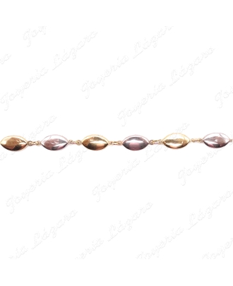 PULSERA ORO 18 KTS PEPITAS  BICOLOR                                                                 