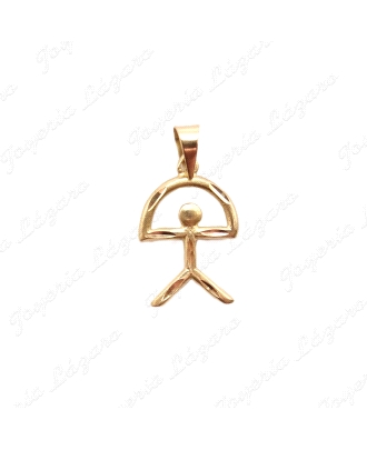 COLGANTE ORO 18 KTS 1/2 CAÑA TALLADO 11X15MM