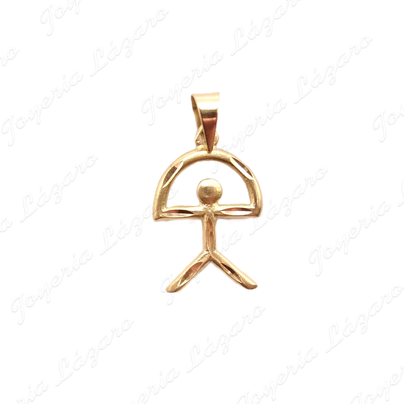 COLGANTE ORO 18 KTS  1/2 CAÑA TALLADO 11X15MM                                                       