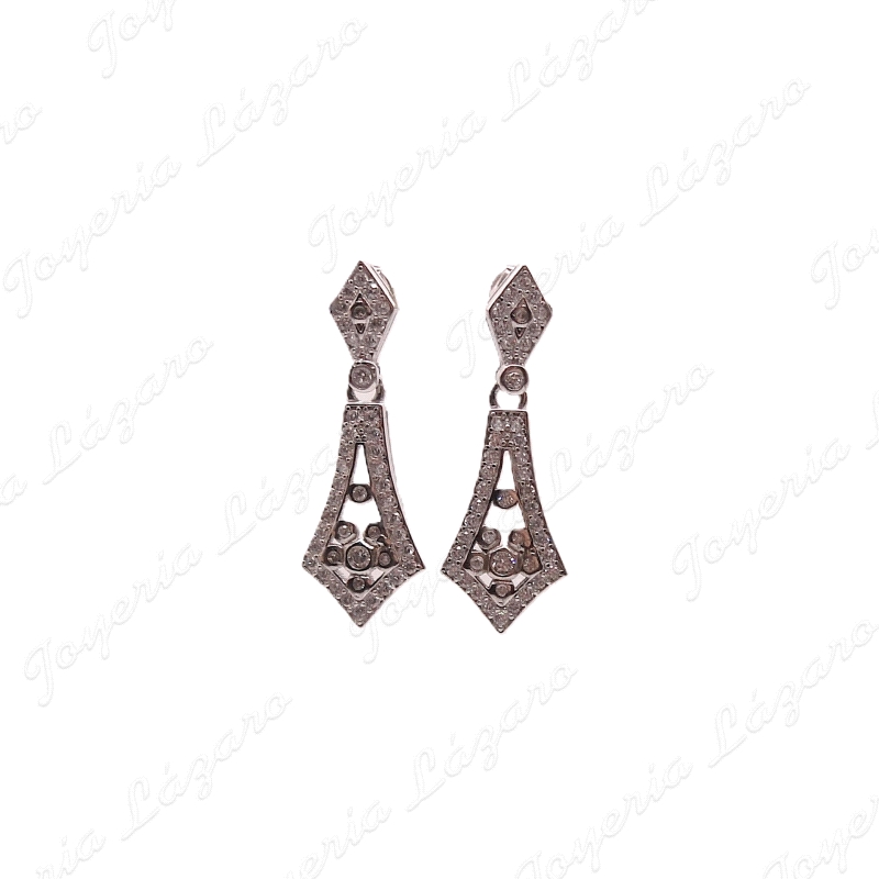 PEND. LARGOS PLATA CIRCONITA ENGASTADA  ISABELINO                                                   