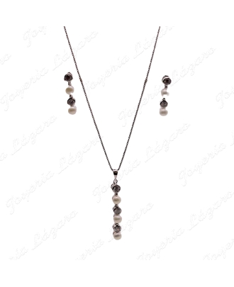 JUEGOS PLATA GAR+PEN PERLAS+CUAJOS CIRCONITAS                                                       