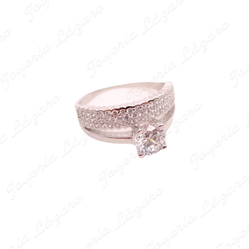 SORTIJA PLATA DOBLE TIPO CEJA CIRCO CUAJO GARRA+ CIRCO ENGASTE                                      