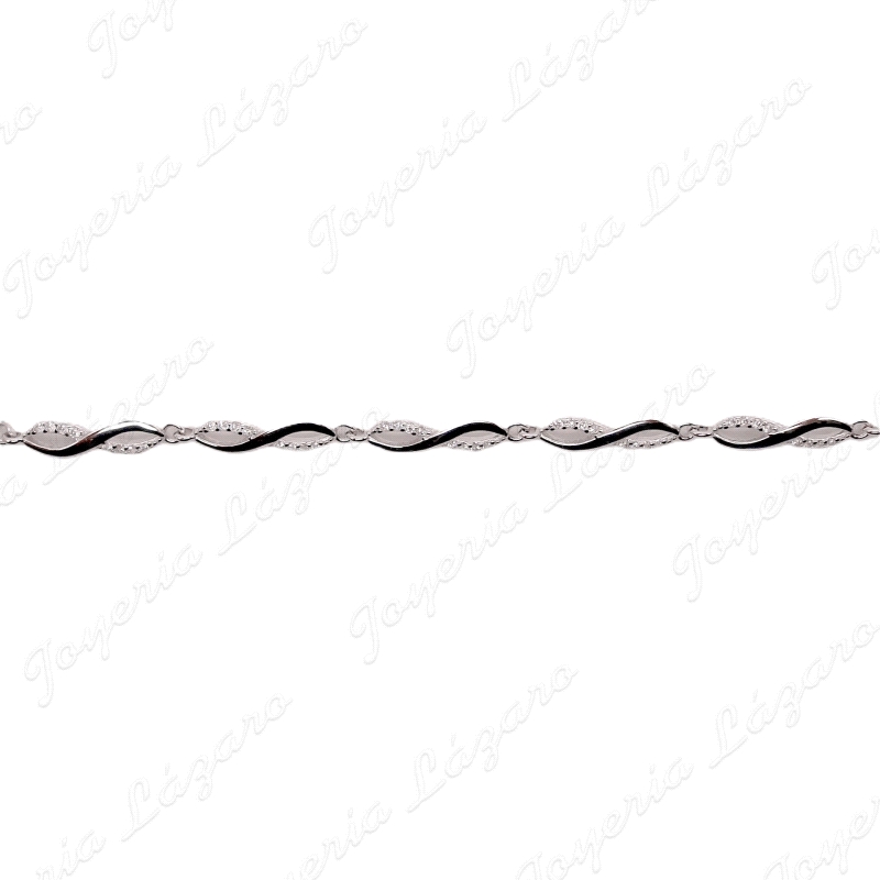 PULSERA PLATA DISEÑO INFINITOS MITAD CIRCONITAS                                                     