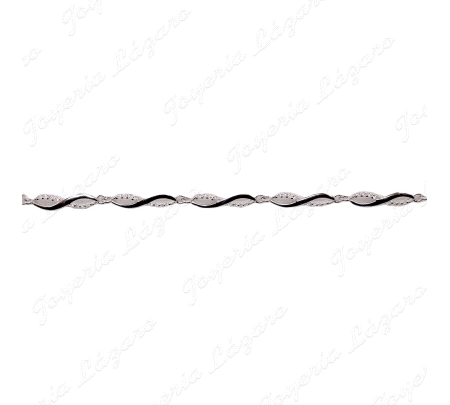 PULSERA PLATA DISEÑO INFINITOS MITAD CIRCONITAS                                                     