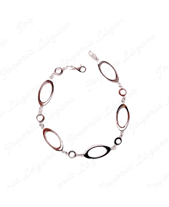 PULSERA PLATA LISA CIRCULOS+ OVAL                                                                   