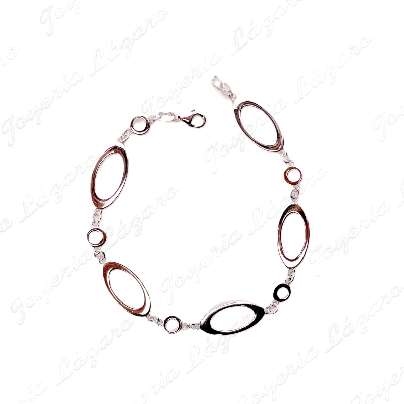 PULSERA PLATA LISA CIRCULOS+ OVAL                                                                   