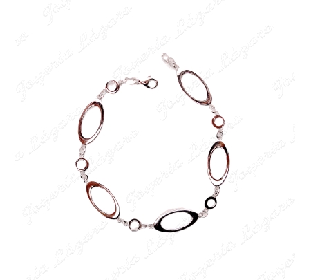 PULSERA PLATA LISA CIRCULOS+ OVAL                                                                   