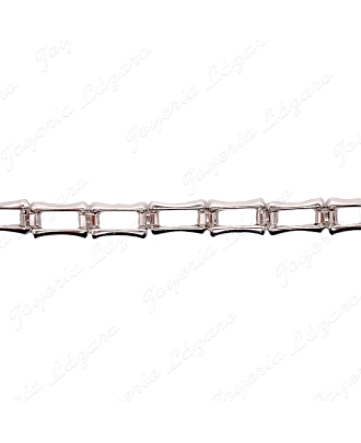 PULSERA PLATA RECTANGULOS 13X7MM 17 + 5 CM                                                          