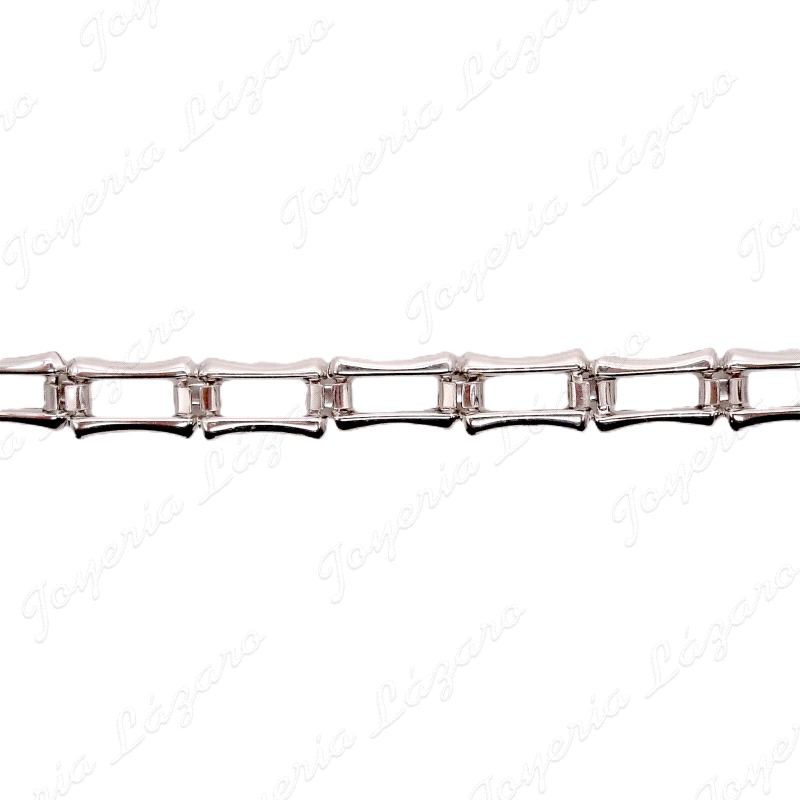 PULSERA PLATA RECTANGULOS 13X7MM 17 + 5 CM                                                          
