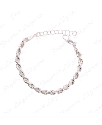 PULSERA PLATA CORDON SALOMONICO 18+5CM X 5MM GRUESO                                                 