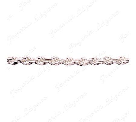 PULSERA PLATA CORDON SALOMONICO 18+5CM X 5MM GRUESO