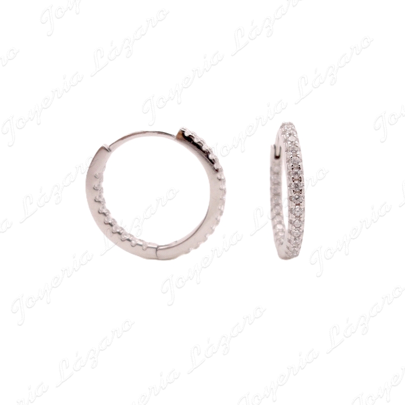 PEND. AROS PLATA CIRCONITAS ENGASTADAS FUERA Y DENTRO 14X2MM                                        