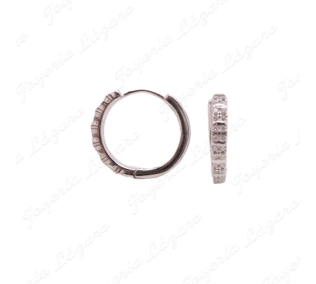 PEND. AROS PLATA CUAJOS CIRCONITAS GARRAS 15X3MM                                                    