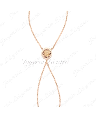 PULSERA ROMANA ORO 18 KTS 1MEDALLA  MEDUSA ONIX +GRECA CERCO CIRCO. 13                              