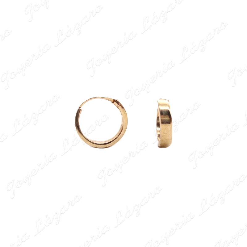 PEND. AROS ORO 18 KTS TABLA BRILLO 3MMX11MM INT.                                                    