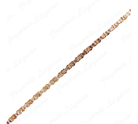 CADENA 40 CM. ORO 18 KTSBICOLOR PLANA FANTASIA ITALIANA