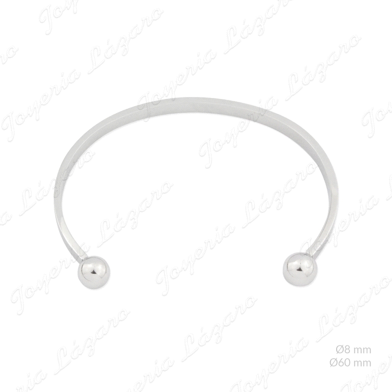 PULSERA ACERO BRAZALETE TABLA ABIERTO BOLAS EN PUNTAS                                               