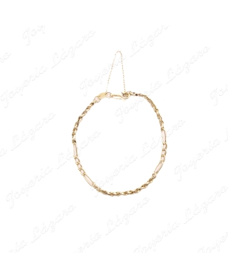 PULSERA ORO 18KT OCASION CORDON SALOMONICO MIXTO +CAD. SEGURIDAD                                    