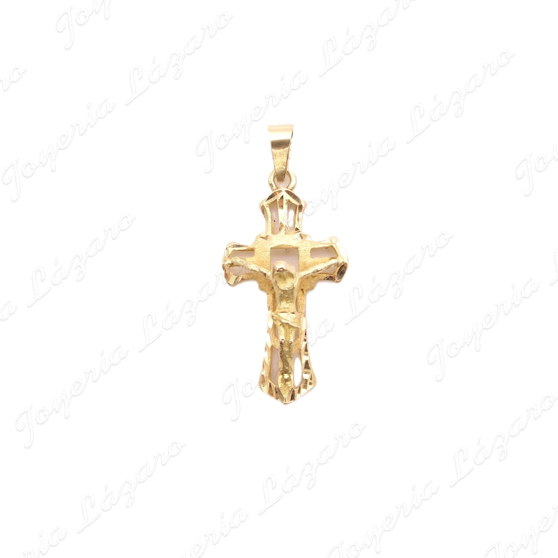 CRUZ ORO 18KT OCASION CON BASE ALTA Y CRISTO 14X25MM SIN ASA                                        