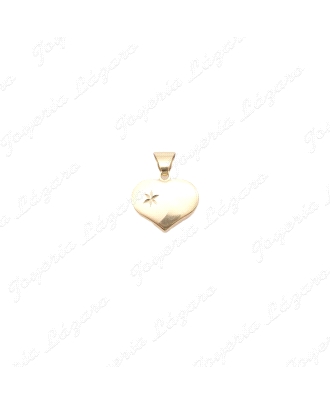 COLGANTE ORO 18KT OCASION CORAZON MITAD MATE Y BRILLO  CON CIRCONITA E                              