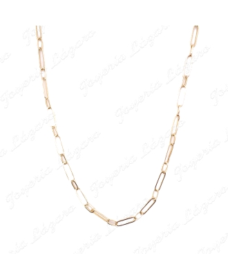 CADENA 60 CM. ORO 18KT OCASION ESLABONES RECTANGULOS FORZADOS 1X1                                   