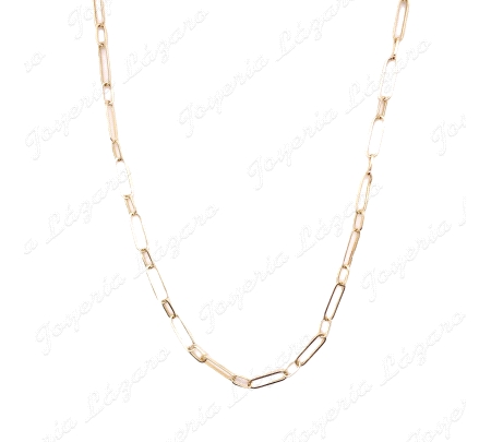 CADENA 60 CM. ORO 18KT OCASION ESLABONES RECTANGULOS FORZADOS 1X1                                   