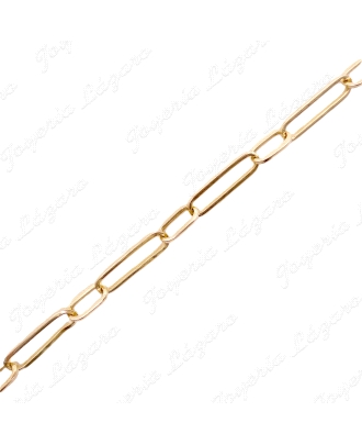 CADENA 60 CM. ORO 18KT OCASION ESLABONES RECTANGULOS FORZADOS 1X1