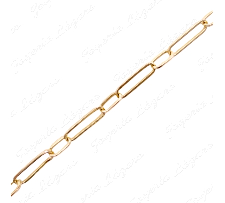 CADENA 60 CM. ORO 18KT OCASION ESLABONES RECTANGULOS FORZADOS 1X1