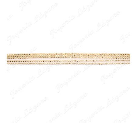 PULSERA PLATA CHAPADA ORO 3 HILERAS BOLITAS