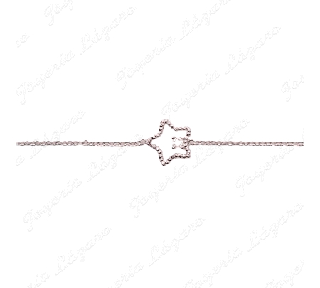 PULSERA PLATA  LIGERA  ESTRELLITA CON CIRCONITA