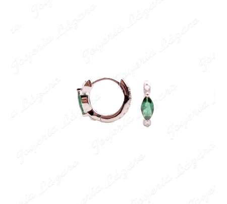 PEND. AROS PLATA MICROCNIRCO+CIRCO MARQUESA AZUL O VERDE C. BISAGRA                                 