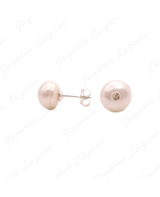 PEND. PLATA PERLA CULTIVADA BOTON PASADA CON CIRCONITA C. PRES.                                     