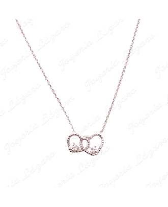 GARGANTILLA PLATA DOS CORAZONES ENLAZADOS                                                           