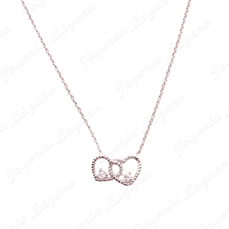 GARGANTILLA PLATA DOS CORAZONES ENLAZADOS                                                           