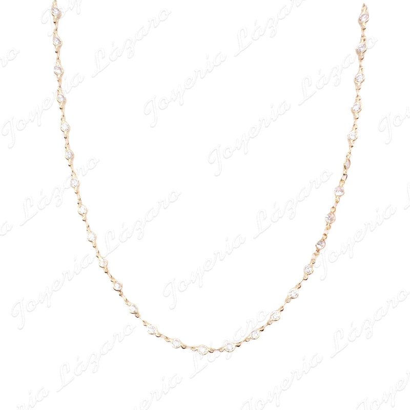 GARGANTILLA ORO 18KT SEMINUEVA CIRCONITAS BOCELADAS                                                 