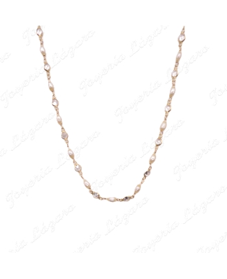 GARGANTILLA ORO 18KT SEMINUEVA PERLAS RIO+CIRCONITAS BOCEL                                          